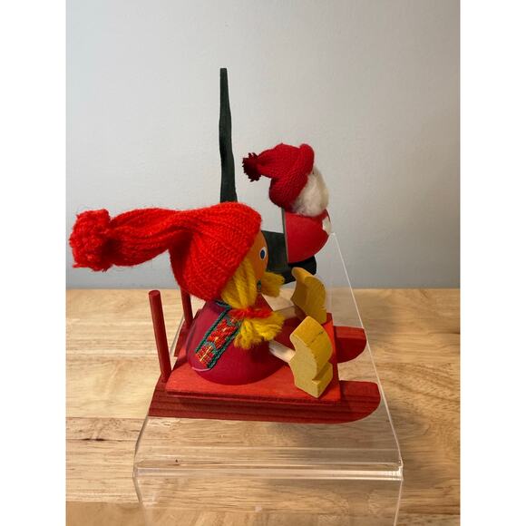 Pair of Ljungstroms Of Sweden Tomte Wooden Figures Christmas Holiday - Picture 7 of 15